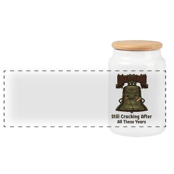 Cloche de la Liberté - Boîte à biscuits avec couvercle en bois - blanc - Devant
