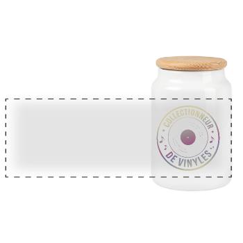Collectionneur de vinyles - Boîte à biscuits avec couvercle en bois - blanc - Devant