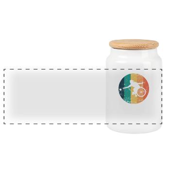 Boccia Precision and Ball - Panoramic Cookie Jar with Wooden Lid - white - Front