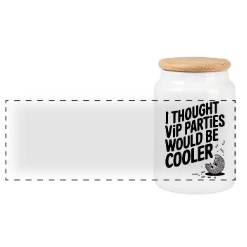 Je pensais que les soirées VIP seraient plus cool Ironie VIP - Boîte à biscuits avec couvercle en bois - blanc - Devant