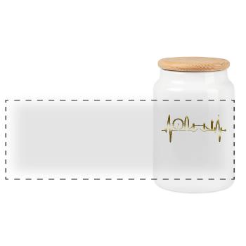 London Skyline Heartbeat England Plaqué Or - Boîte à biscuits avec couvercle en bois - blanc - Devant