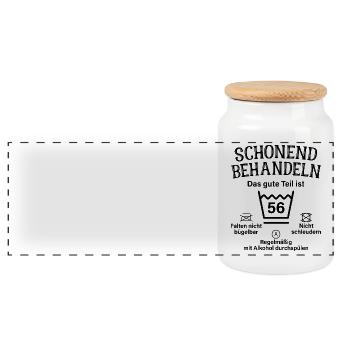 56. Geburtstag Schonend Behandeln 56 Teil Ist 56 - Panorama Keksdose mit Holzdeckel - Weiß - Vorne