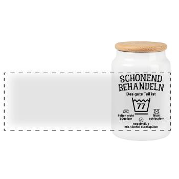77. Geburtstag Schonend Behandeln 77 Teil Ist 77 - Panorama Keksdose mit Holzdeckel - Weiß - Vorne