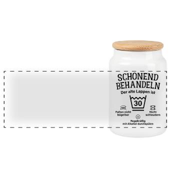 30. Geburtstag Schonend Behandeln Alte Lappen 30 - Panorama Keksdose mit Holzdeckel - Weiß - Vorne