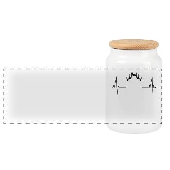 Milan Skyline Italy Heartbeat Fan Love Milano - Panoramic Cookie Jar with Wooden Lid - white - Front