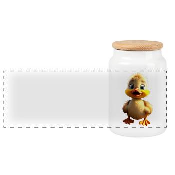 Ente Süße Baby Ente Küken Entenküken Entlein Enten - Panorama Keksdose mit Holzdeckel - Weiß - Vorne