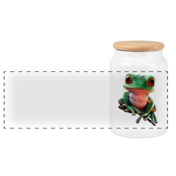 Grenouille Crapaud Grenouille Bébé Grenouilles Grenouille Mignonne - Boîte à biscuits avec couvercle en bois - blanc - Devant