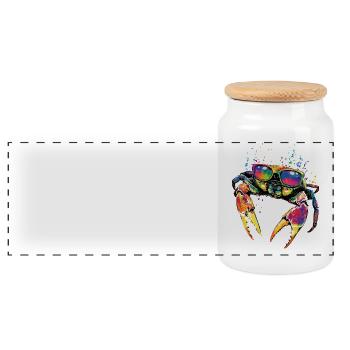 Crabe Crabe Crustacés Crabe Crabe de rivage Écrevisses - Boîte à biscuits avec couvercle en bois - blanc - Devant