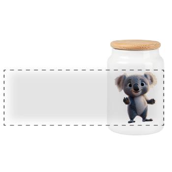 Koala Bär Australien Koalabär Süße Koala Bären - Panorama Keksdose mit Holzdeckel - Weiß - Vorne