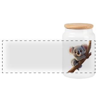 Koala Bär Australien Koalabär Süße Koala Bären - Panorama Keksdose mit Holzdeckel - Weiß - Vorne