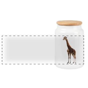 Giraffe Africa Love Safari Wilderness Cute Giraffes - Panoramic Cookie Jar with Wooden Lid - white - Front