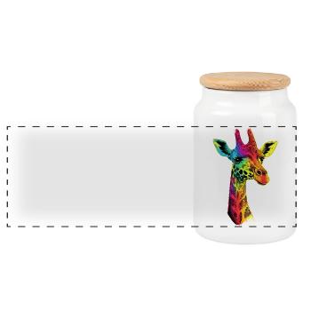 Giraffe Africa Love Safari Wilderness Cute Giraffes - Panoramic Cookie Jar with Wooden Lid - white - Front