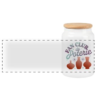 Fan Club de Poterie - Boîte à biscuits avec couvercle en bois - blanc - Devant