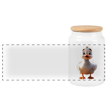 Gans Gänseküken Küken Süße Gans Ente Kleine Gänse - Panorama Keksdose mit Holzdeckel - Weiß - Vorne