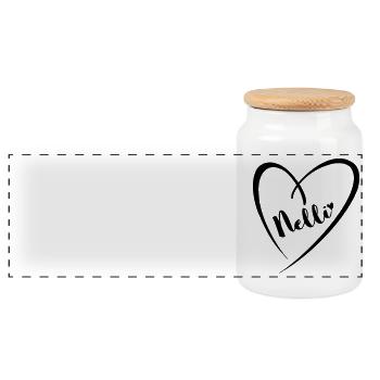 Nelli nom prénom dans le cadre du coeur - Boîte à biscuits avec couvercle en bois - blanc - Devant