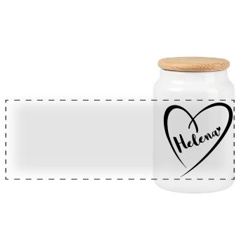 Helena nom prénom dans le cadre du coeur - Boîte à biscuits avec couvercle en bois - blanc - Devant