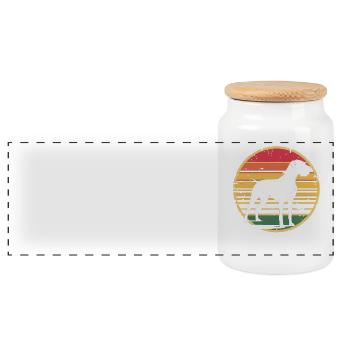 Retro Vintage Great Dane Dog Lover Gifts for Men - Panoramic Cookie Jar with Wooden Lid - white - Front