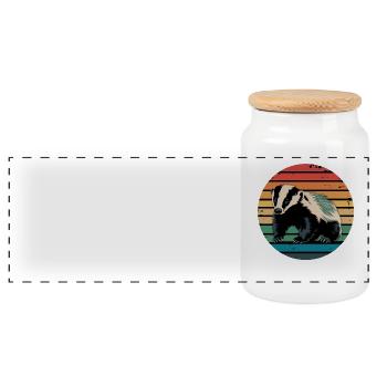 Retro Vintage Honey Badger Animal Lover Gifts - Panorama Keksdose mit Holzdeckel - Weiß - Vorne