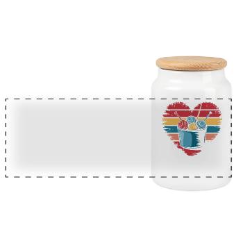 Retro Vintage Knitting Crochet Yarn Lovers Gifts - Panorama Keksdose mit Holzdeckel - Weiß - Vorne