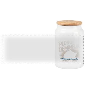 Plongeur Démineur Marine Nationale - Boîte à biscuits avec couvercle en bois - blanc - Devant