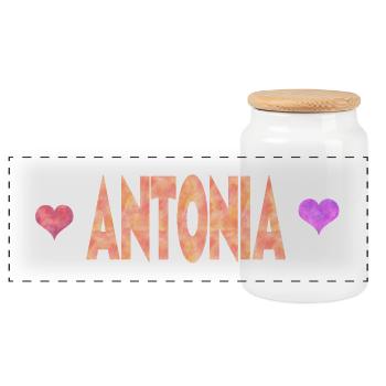 Antonia - Boîte à biscuits avec couvercle en bois - blanc - Devant