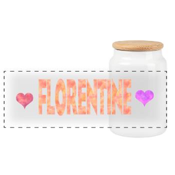 florentin - Boîte à biscuits avec couvercle en bois - blanc - Devant