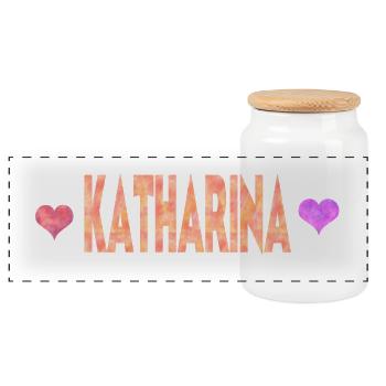 Catherine - Boîte à biscuits avec couvercle en bois - blanc - Devant