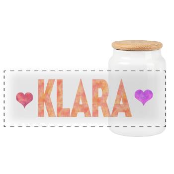 Klara - Panorama Keksdose mit Holzdeckel - Weiß - Vorne