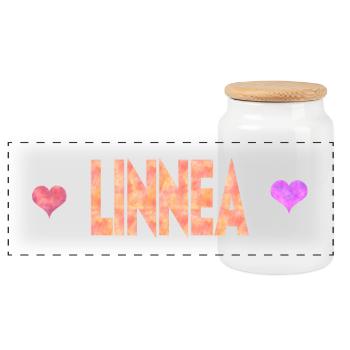 Linnea - Boîte à biscuits avec couvercle en bois - blanc - Devant