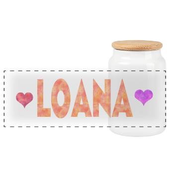 Loana - Boîte à biscuits avec couvercle en bois - blanc - Devant