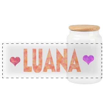 Luana - Boîte à biscuits avec couvercle en bois - blanc - Devant