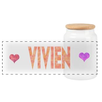Vivien - Boîte à biscuits avec couvercle en bois - blanc - Devant