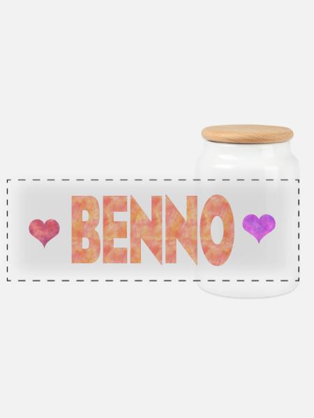 Benno - Panorama Keksdose mit Holzdeckel - Weiß