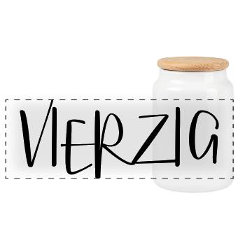 40 vierzig Geburtstag Geschenk - Panorama Keksdose mit Holzdeckel - Weiß - Vorne