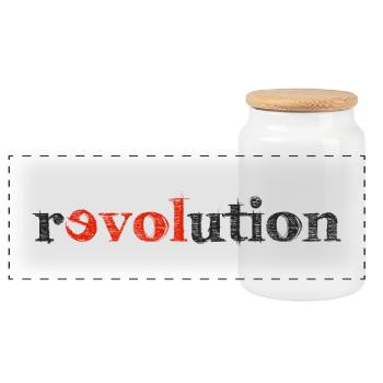 Revolution of love - Panoramic Cookie Jar with Wooden Lid - white - Front