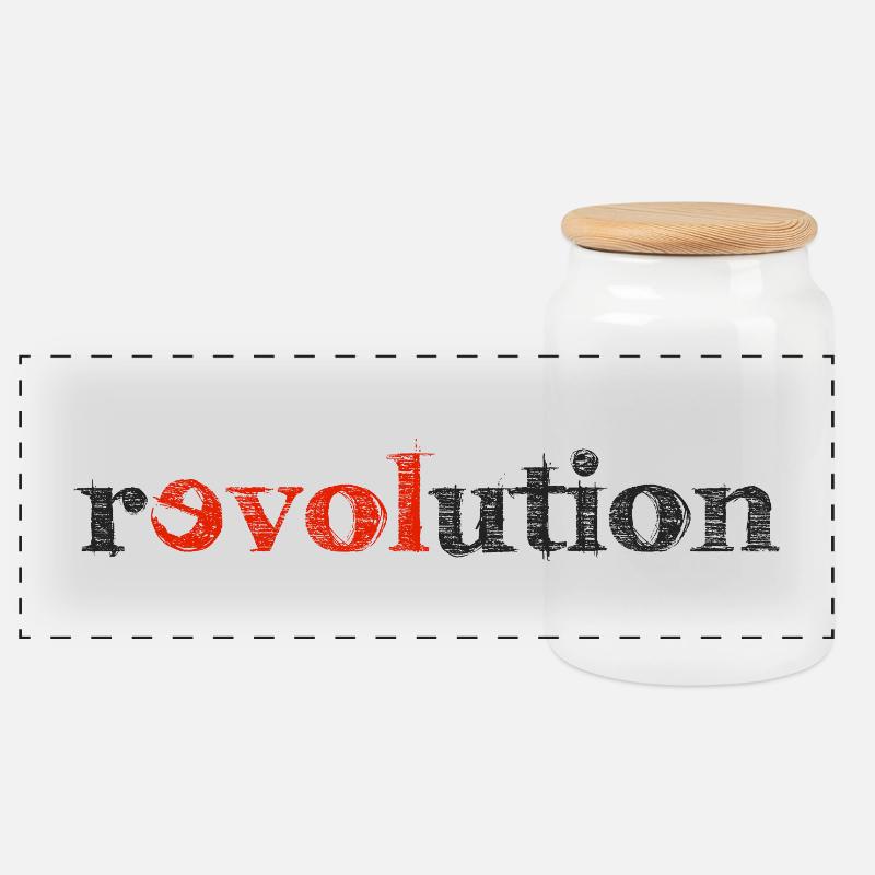 Revolution der Liebe - Panorama Keksdose mit Holzdeckel - Weiß