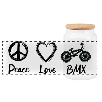 BMX Motivation - Boîte à biscuits avec couvercle en bois - blanc - Devant