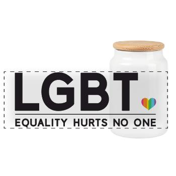 Pride Month - Gleichberechtigung tut niemandem weh - Panorama Keksdose mit Holzdeckel - Weiß - Vorne
