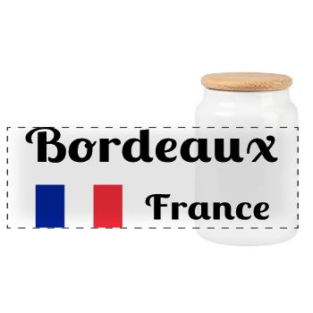 Bordeaux Frankreich - Stilvolle Drucke - Panorama Keksdose mit Holzdeckel - Weiß - Vorne