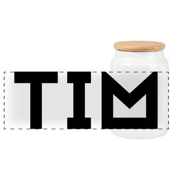 Prénom Tim - Boîte à biscuits avec couvercle en bois - blanc - Devant