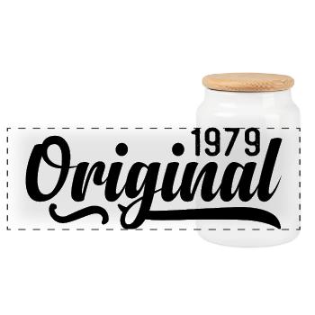 1979 Geburtstag 46 Jahre Alt, retro 1979 - Panorama Keksdose mit Holzdeckel - Weiß - Vorne