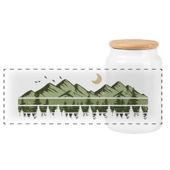Montagnes, Forêt, Nature, Arbres, Plein air, Amoureux de la nature - Boîte à biscuits avec couvercle en bois - blanc - Devant
