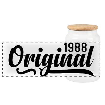1988 Geburtstag 37 Jahre Alt, retro 1988 - Panorama Keksdose mit Holzdeckel - Weiß - Vorne