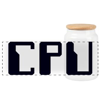 CPU Speicher - Panorama Keksdose mit Holzdeckel - Weiß - Vorne