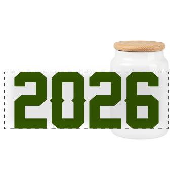 2026  - Panorama Keksdose mit Holzdeckel - Weiß - Vorne