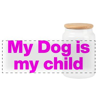 MY DOG IS MY CHILD! HUNDELIEBE HUNDEELTERN LIEBE - Panorama Keksdose mit Holzdeckel - Weiß - Vorne