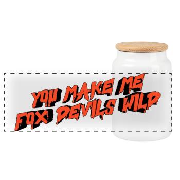 You make me fox devils wild - Panoramic Cookie Jar with Wooden Lid - white - Front