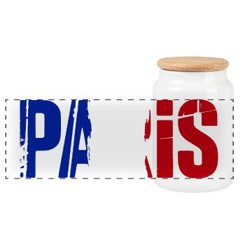 Paris Frankreich - Panorama Keksdose mit Holzdeckel - Weiß - Vorne