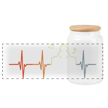 DJ Vintage Heartbeat - Boîte à biscuits avec couvercle en bois - blanc - Devant