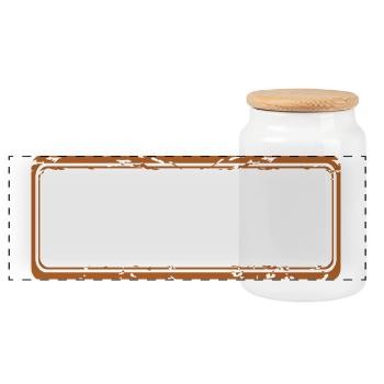 patron - Boîte à biscuits avec couvercle en bois - blanc - Devant